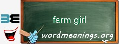 WordMeaning blackboard for farm girl